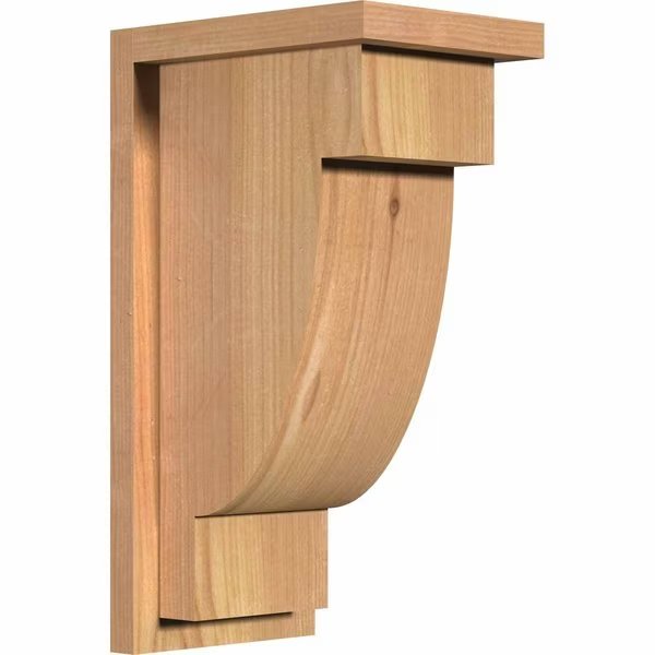 Alpine Smooth Corbel w/Backplate, Western Red Cedar, 7 1/2